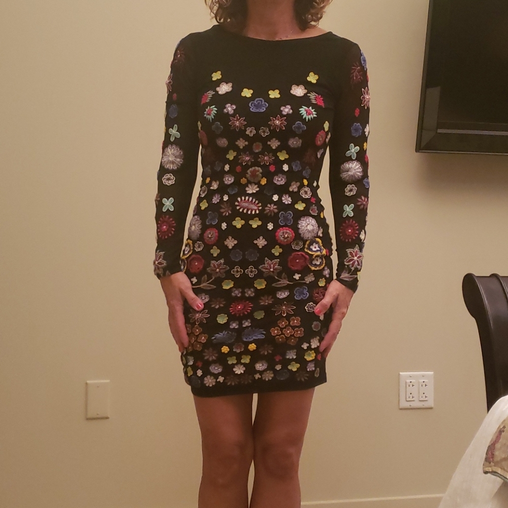 Aqua long sleeve dress